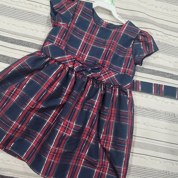 Wonder NationBlue Navy Tartan Plaid Taffeta Christmas Holiday Party Dress 24m 2T - Picture 6 of 6